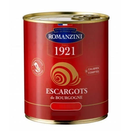 Boîte d'escargots de Bourgogne Très Gros et Coquille vide  Contenance:8 Douzaines